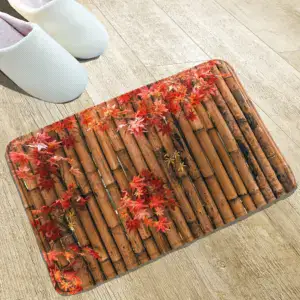 Alfombra de baño con dibujo de bambú