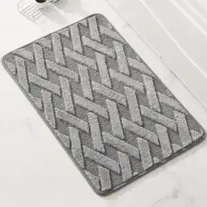 Alfombra de baño con estampado jacquard gris