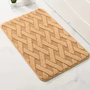 Alfombra de baño con estampado jacquard gris