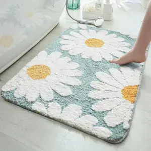 Alfombra de baño con flores