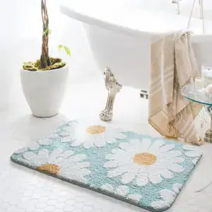 Alfombra de baño con flores