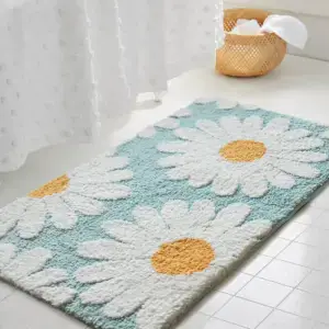Alfombra de baño con flores