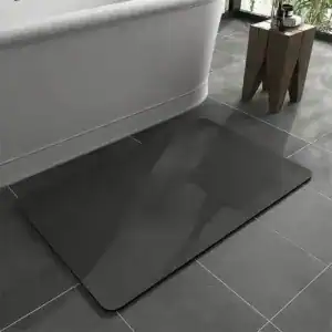 Alfombra de baño de diatomita negra
