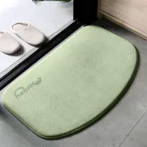Alfombra de baño de microfibra beige