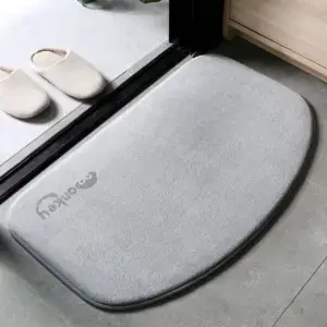 Alfombra de baño de microfibra beige