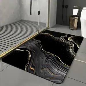 Alfombra de baño dorada