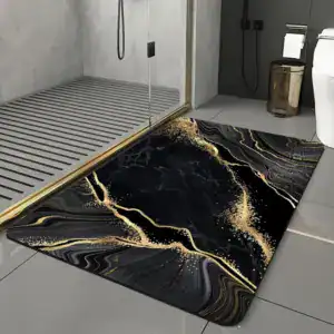 Alfombra de baño dorada