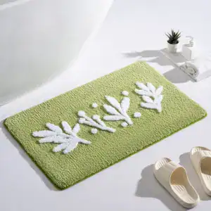 Alfombra de baño estampada verde