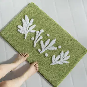 Alfombra de baño estampada verde