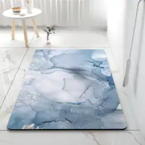 Alfombra de baño gris oscuro efecto mármol