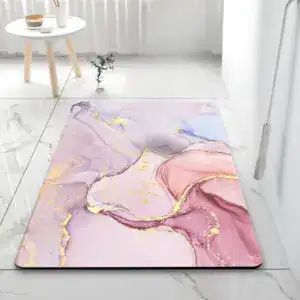 Alfombra de baño gris oscuro efecto mármol