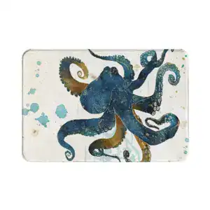 Alfombra de baño mar con pulpos