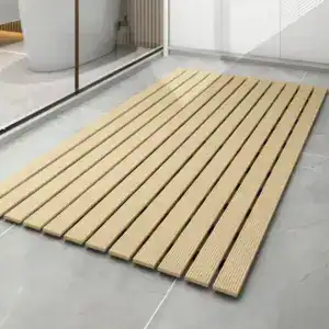 Alfombra de baño símil madera