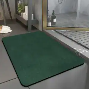Alfombra de baño verde oscuro