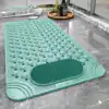 Alfombra para ducha o bañera verde menta con textura antideslizante y zona de cepillo.