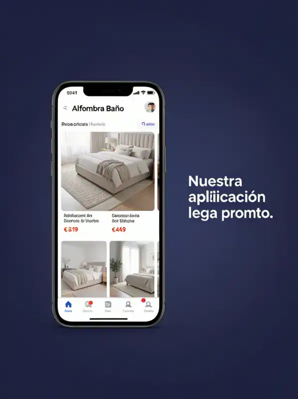 Vista previa de la futura aplicación Alfombra Baño en un smartphone