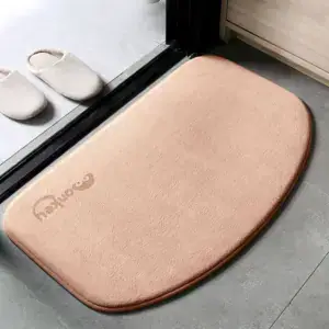 Alfombra de baño de microfibra beige