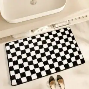 Alfombra de baño de damero