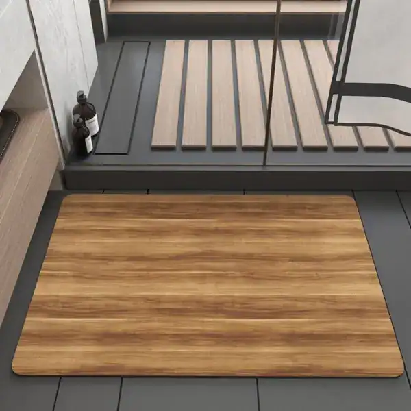Alfombra de baño efecto madera