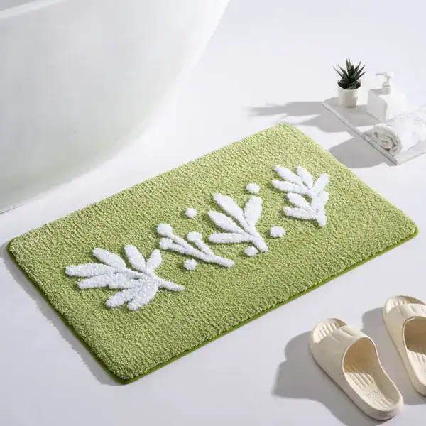 Alfombra de baño estampada verde