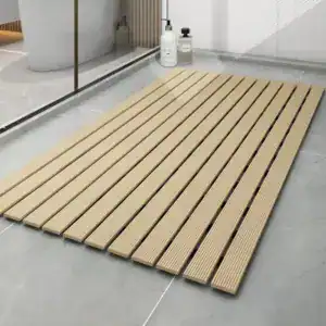 Alfombra de baño símil madera